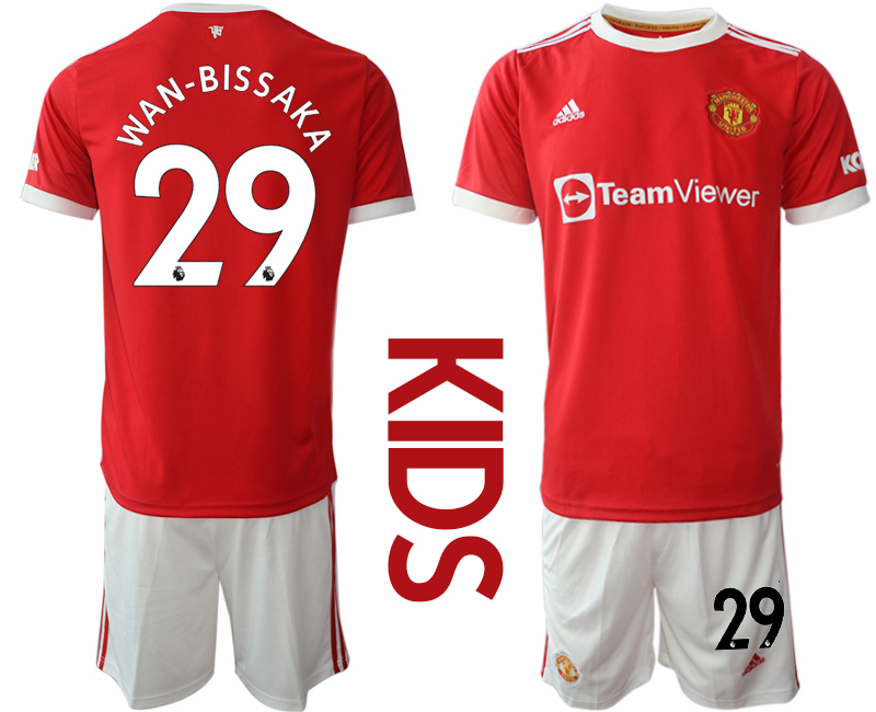 Youth 2021-2022 Club Manchester United home red #29 Soccer Jersey